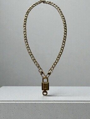 Vintage Louis Vuitton Padlock #313 Lock & Key with Unbranded 22” Chain Set